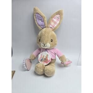 Peter Rabbit Pink Flopsy Plush Lovey Activity Toy Rattle Teether Mirror